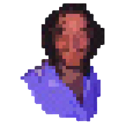 8-bit pixelated image of Nick.